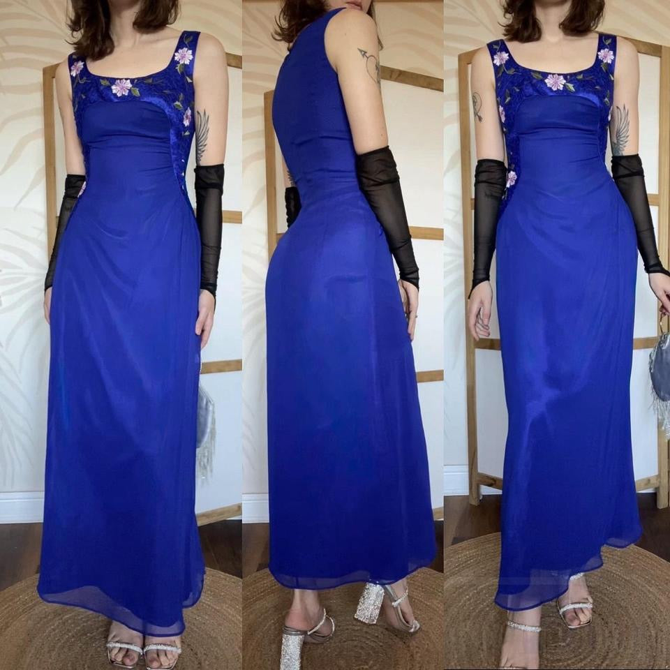John Charles electric blue evening dress uk 12