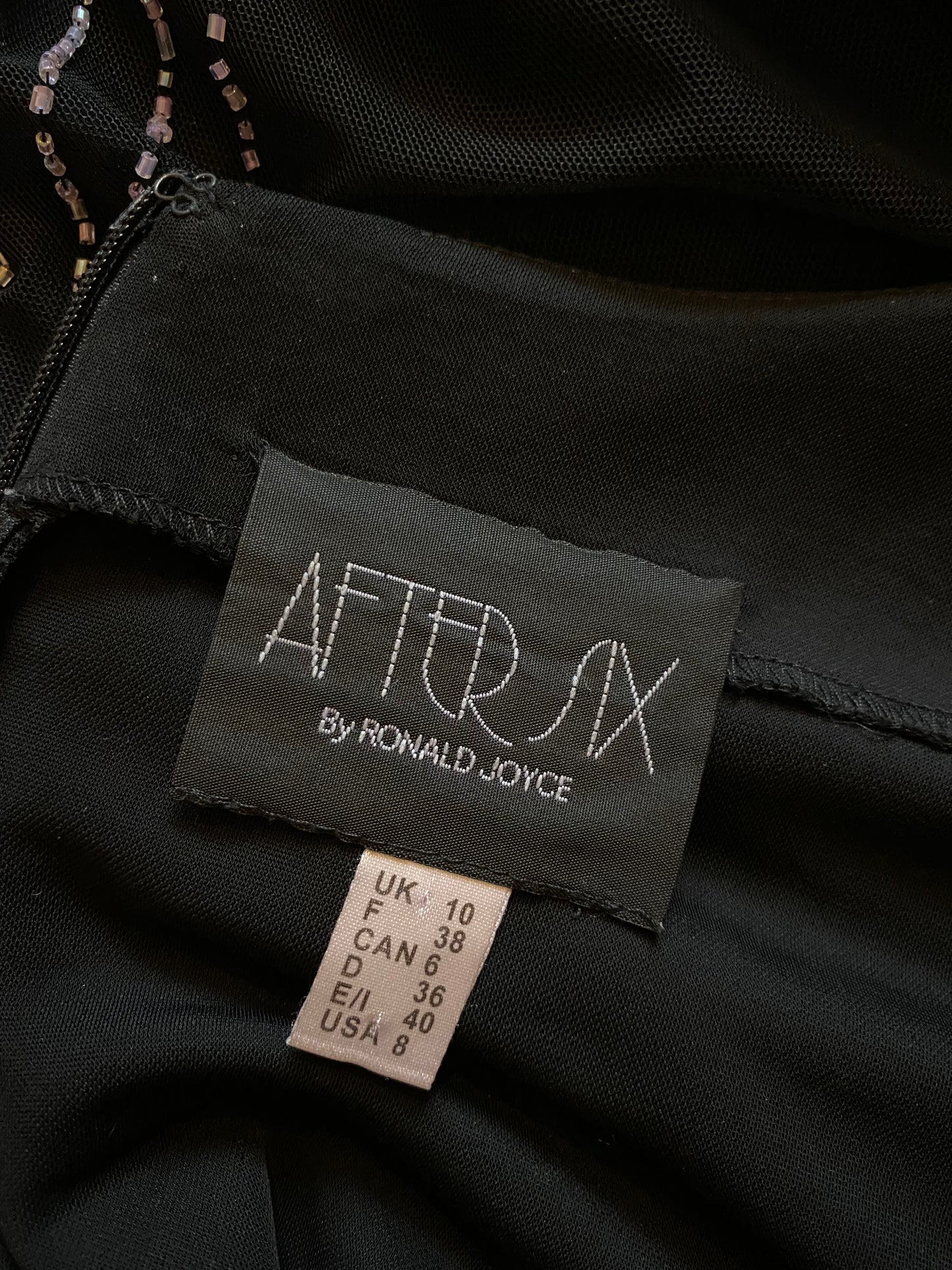 Black stretch beaded midi dress UK 12