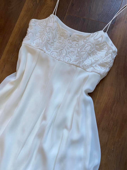 Ivory Victoria Jane beaded empire waist wedding dress uk 10