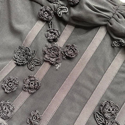 Black Dusk stretch sheer waist dress UK 10-12