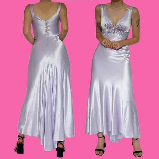 Morgan & Co silky lilac evening dress UK 8