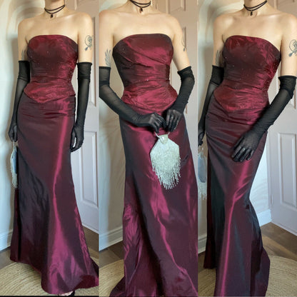 Veromia burgundy 2 piece corset & skirt set UK 8-10