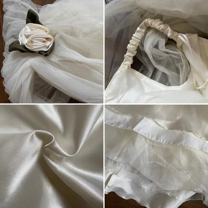 Dreamy vintage Ellis ivory satin wedding dress uk 14