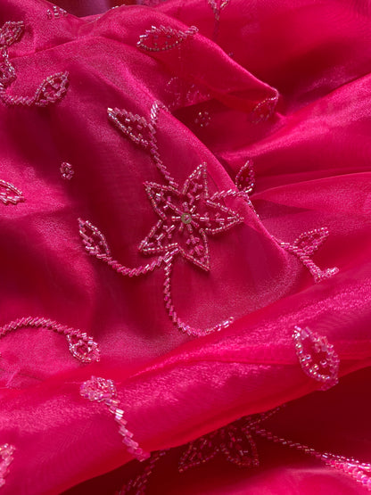 Nightway pink beaded a-line evening dress UK 10