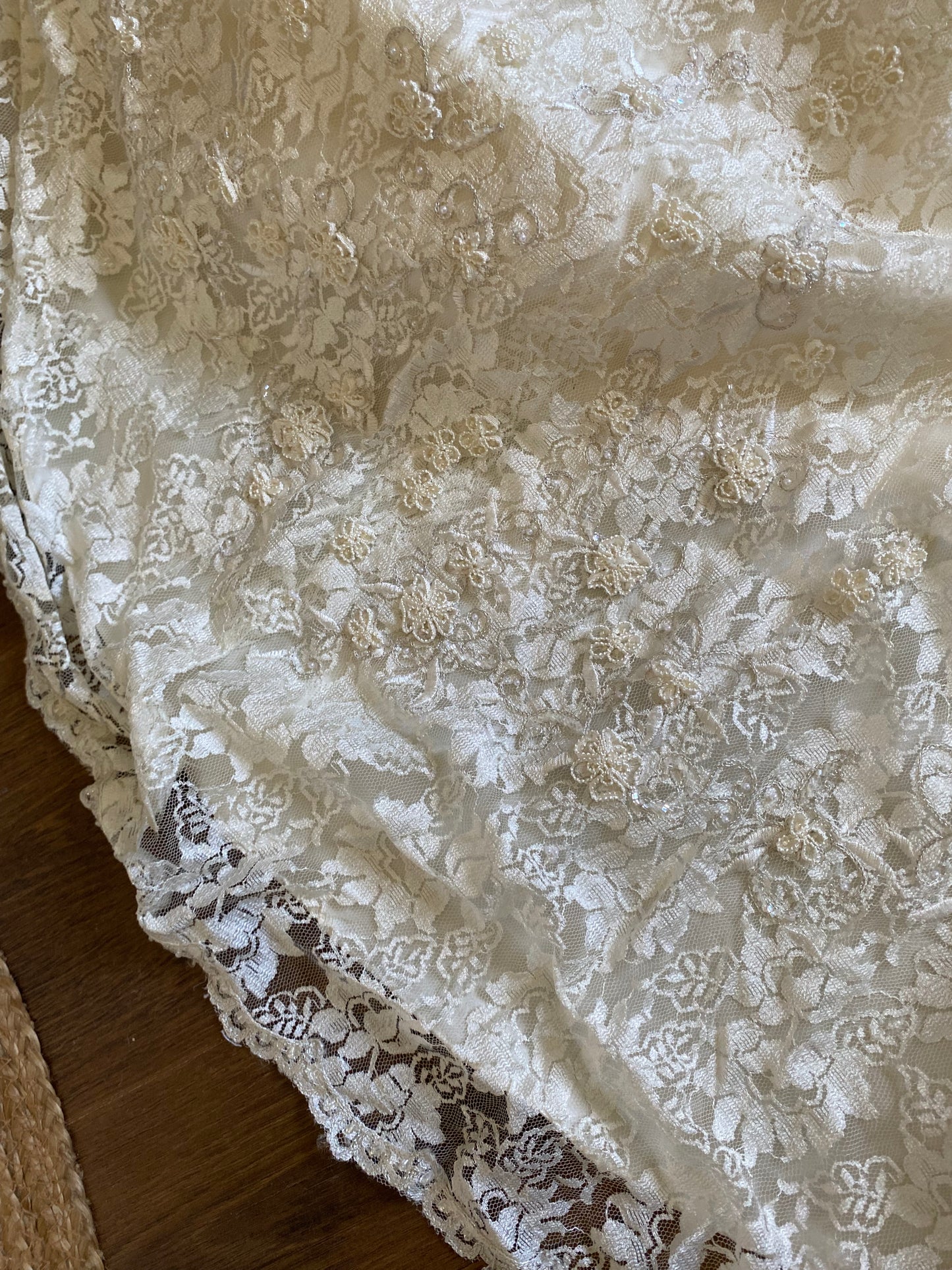 Ivory lace 2-piece corset & skirt wedding set uk 10