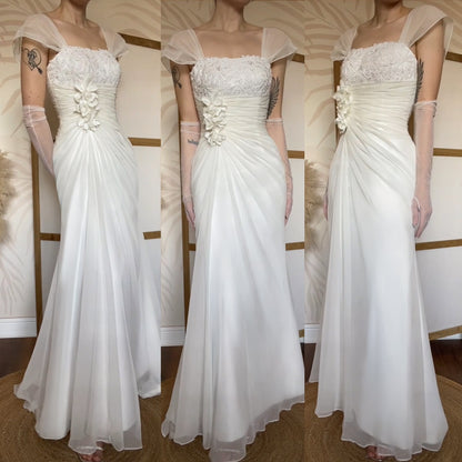 Amanda Wyatt ivory chiffon wedding dress uk 8-10