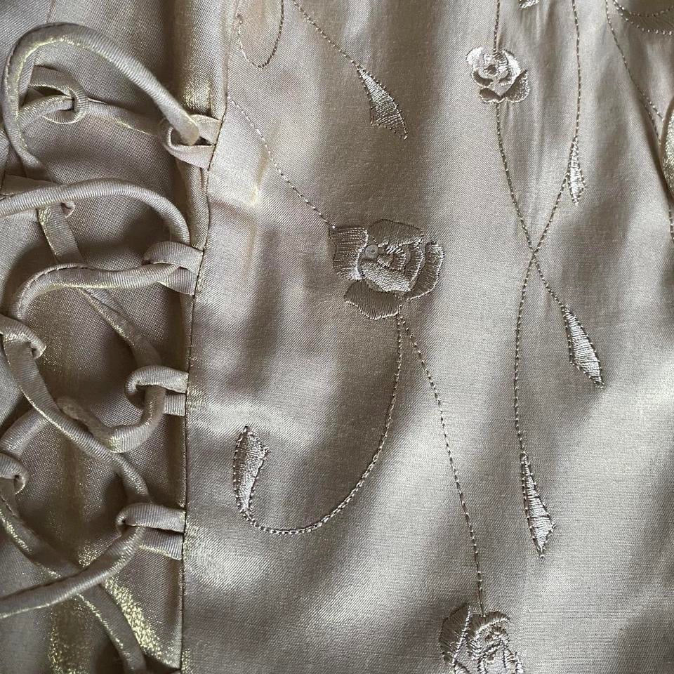 Shimmery gold 3-piece top, skirt & shawl set UK 8-10