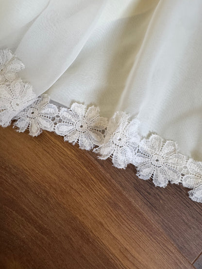 70s long sleeve floral lace wedding dress uk 8-10