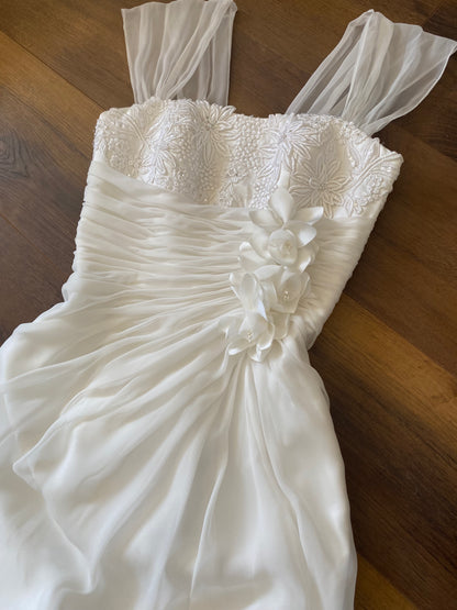 Amanda Wyatt ivory chiffon wedding dress uk 8-10