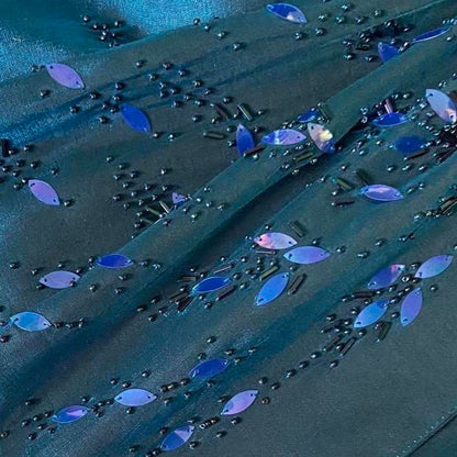 Silky blue Debut beaded a line dress UK 10