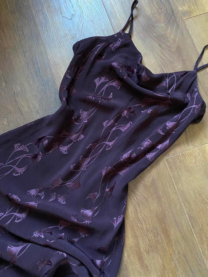 Debut purple floral slip dress UK 10-12
