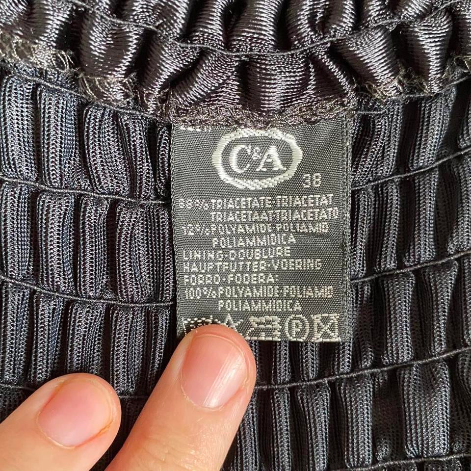 C&A black silky a-line evening dress UK 10