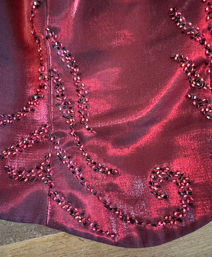 Shimmery dark red 3-piece prom set uk 8-10
