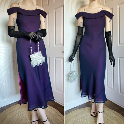 Cold shoulder slip evening dress UK 10