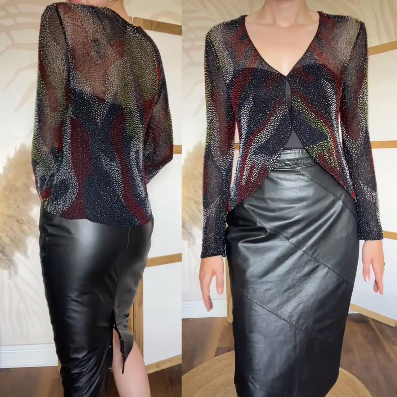 Beaded colourful sheer jacket uk 8