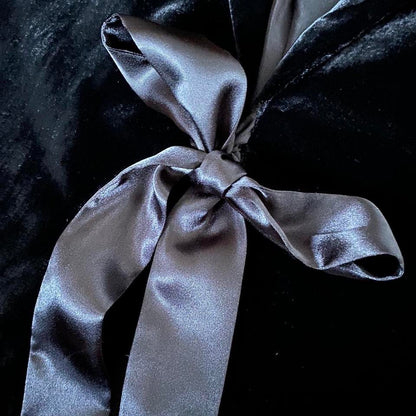 Black velvet evening jacket with bow UK 14