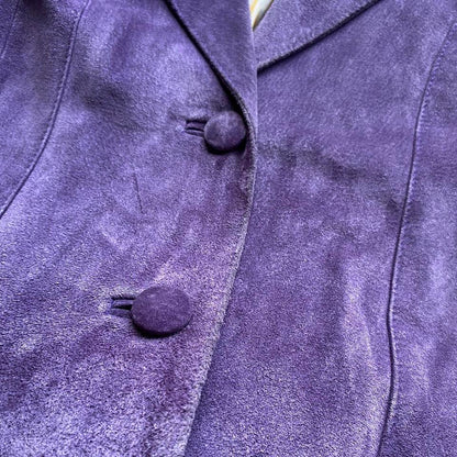 Purple real suede leather jacket UK 10