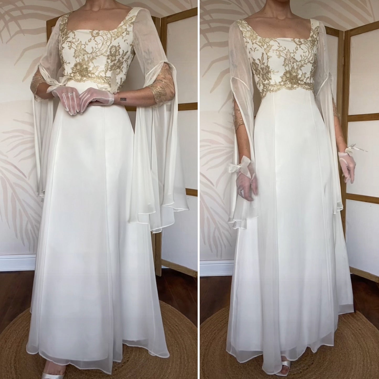 Ethereal Pronuptia long sleeve wedding dress UK 12