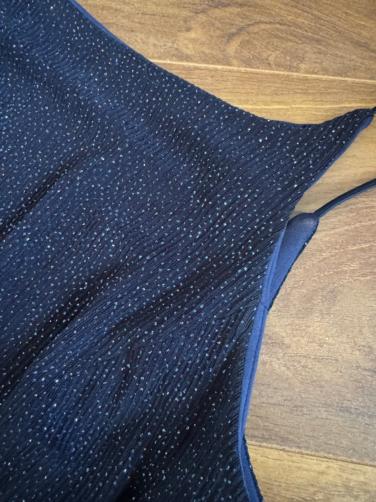 Navy stretch glittery evening dress uk 14