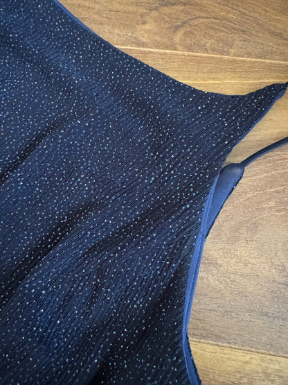 Navy stretch glittery evening dress uk 14
