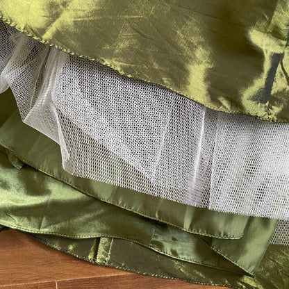 Green strapless taffeta prom dress uk 12