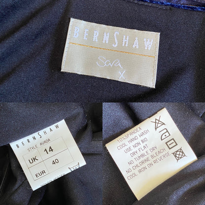 Bernshaw navy velvet stretch evening dress uk 14