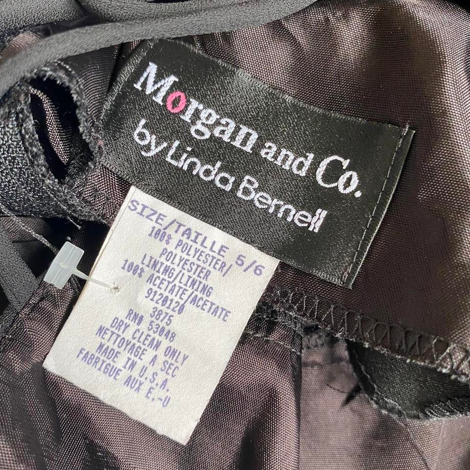 Morgan & Co 90s black open back evening dress UK 8