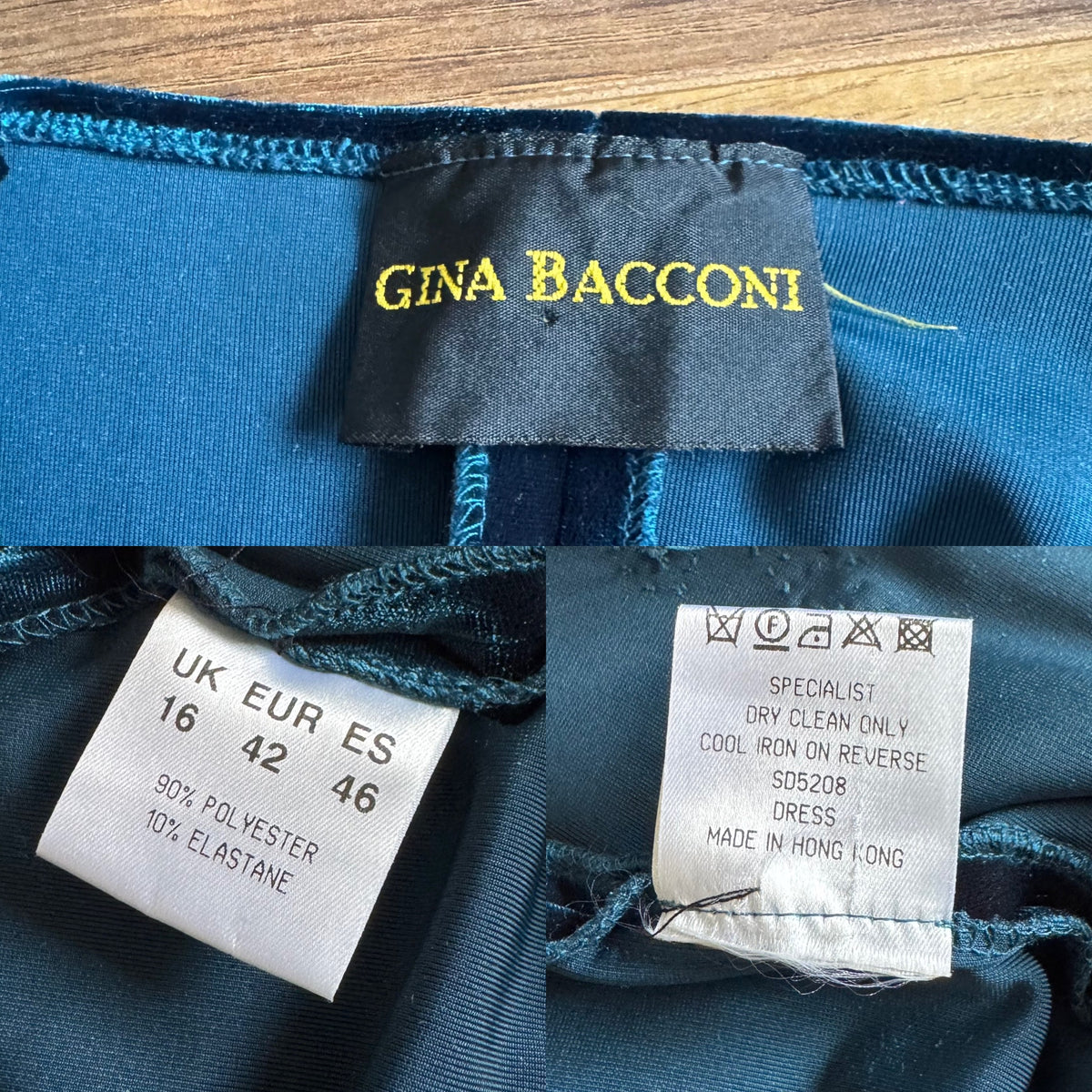 Gina Bacconi teal velvet dress uk 16