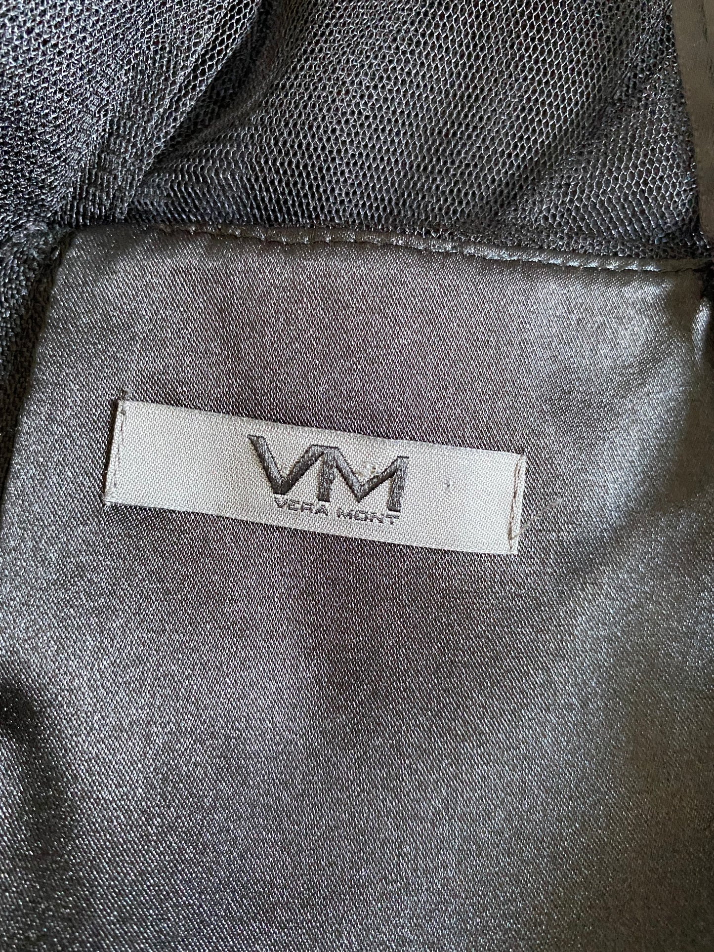 Vera Mont Black Layered Tulle Midi Dress UK 10