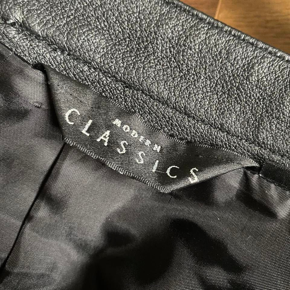 Black real leather trousers UK 8