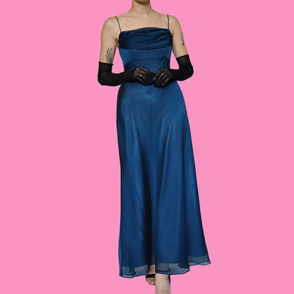 Blue Betsy & Adam chiffon evening gown UK 10