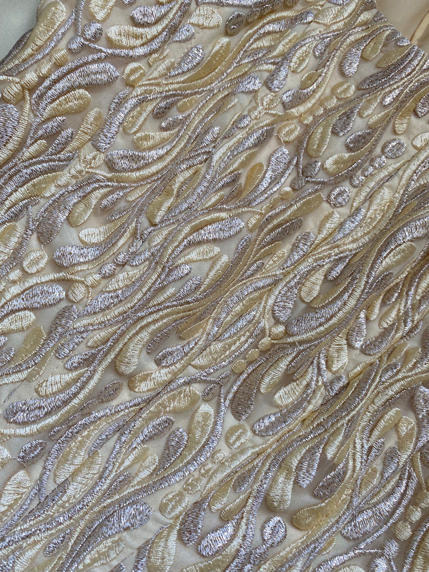 Subtle yellow YVE London evening gown & shawl UK 10