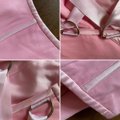 Baby pink silk strapless corset evening dress uk 8