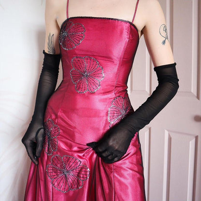 Pink Blondie Nites a-line evening prom dress UK 8