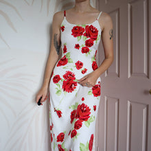 Load image into Gallery viewer, White floral Laura Ashley summer maxi dress UK 12
