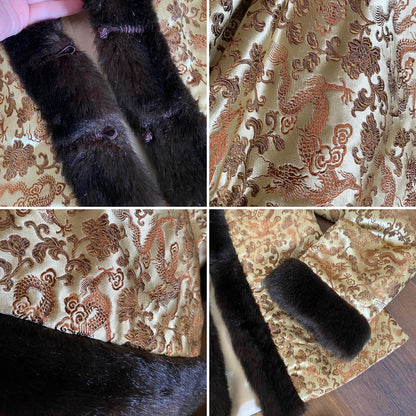 Gold Patsy Seddon 2-piece silk blend womens suit uk 8-10