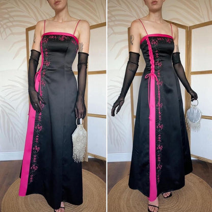 Morgan & Co black & pink a-line prom dress uk 10