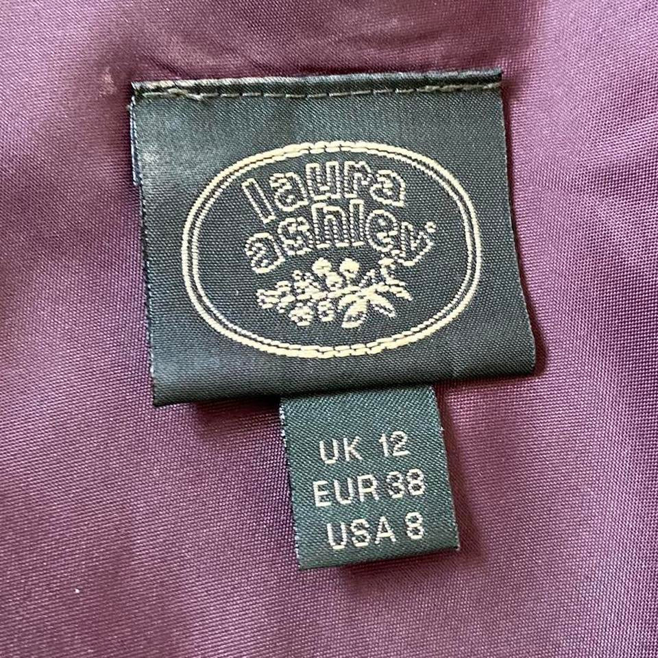 Laura Ashley purple floral short sleeve dress UK 12