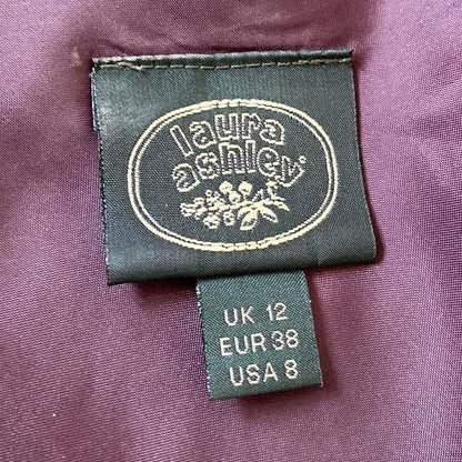 Laura Ashley purple floral short sleeve dress UK 12