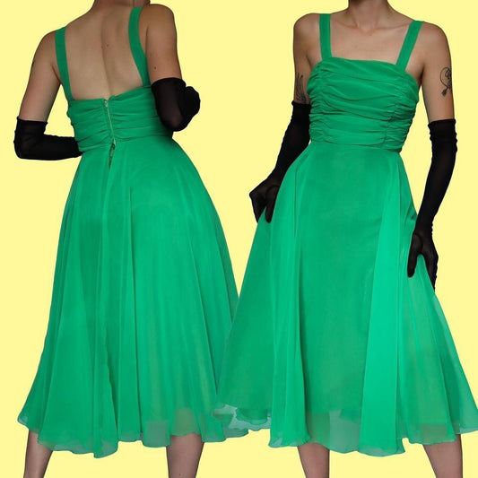 After Six green a-line midi dress UK 8