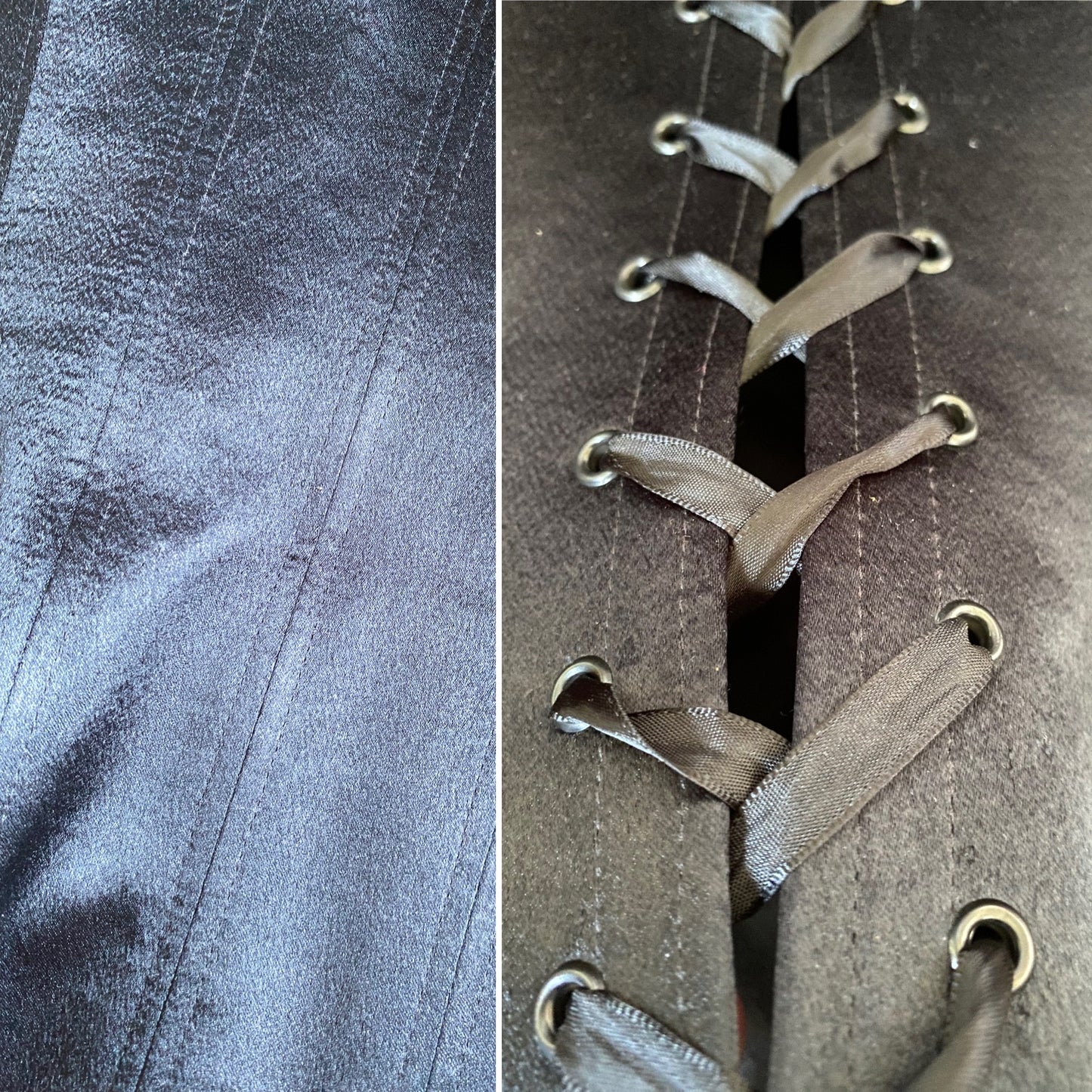 Dawn Stretton silky black corset uk 8