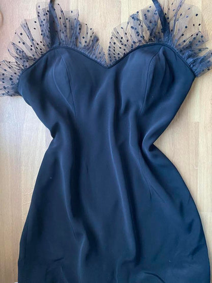 Chic Simon Ellis black halter neck dress uk 12