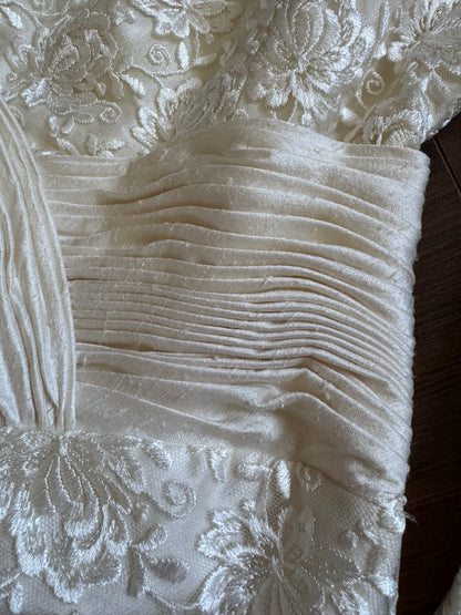 Helen Marina 1990s pure silk lace wedding dress uk 10
