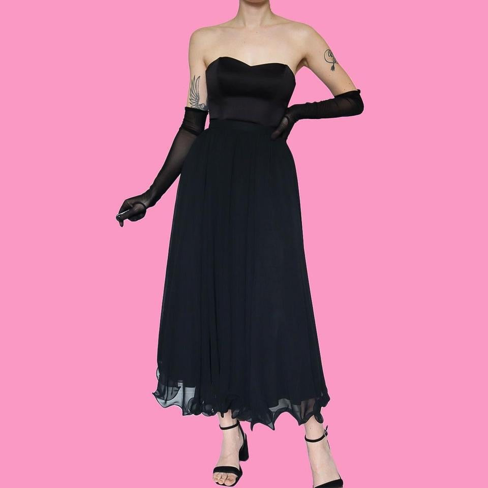 Frank Usher black chiffon skirt UK 10
