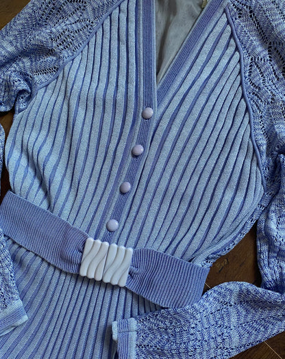 Medici powder blue knit midi dress uk 8-10