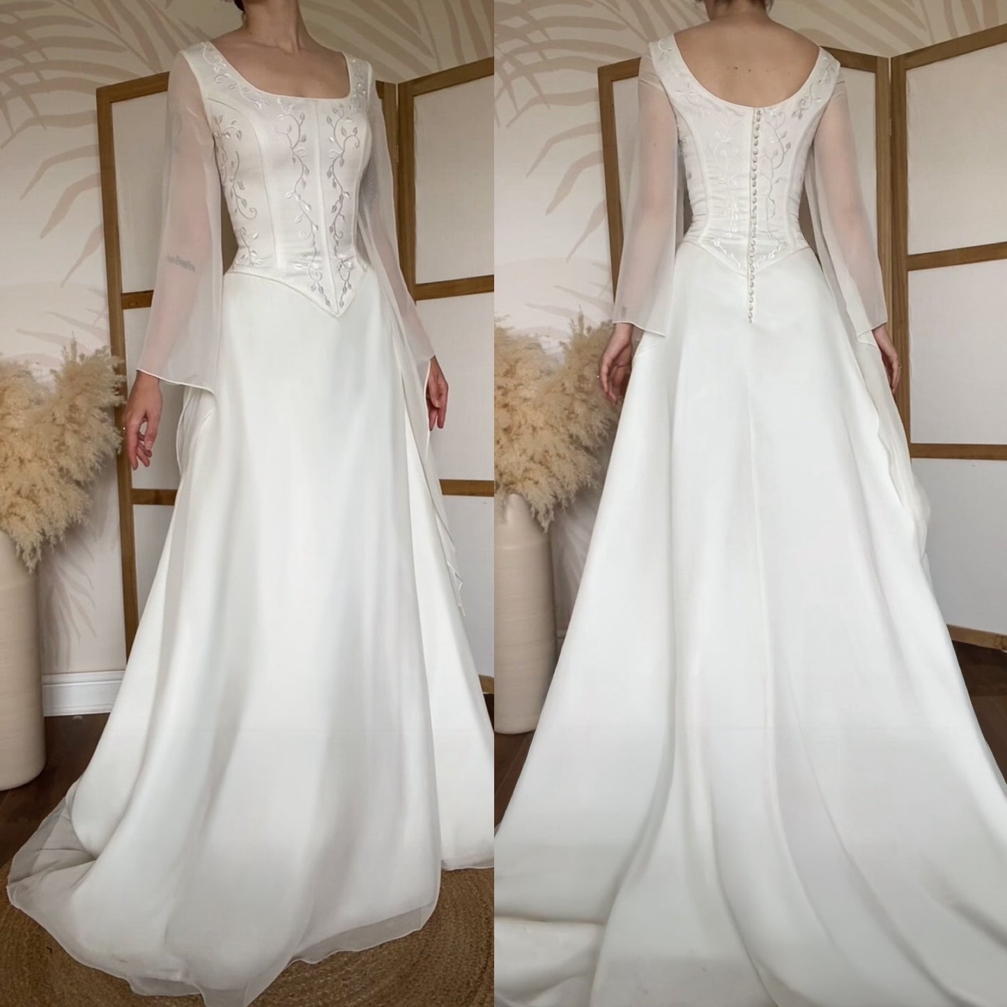 Sincerity ivory long sleeve wedding dress uk 14