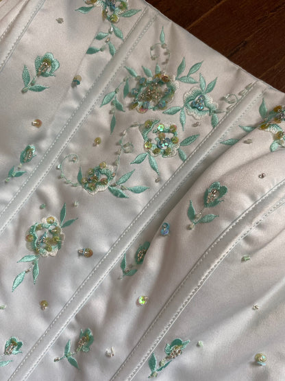 Light blue strapless fit & flare prom dress uk 8-10