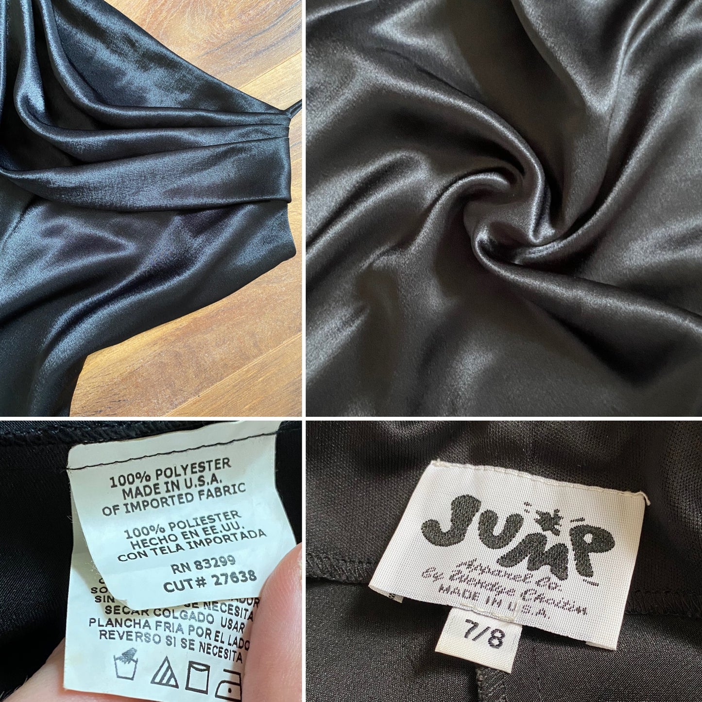 Black satin Jump Apparel slip dress uk 10