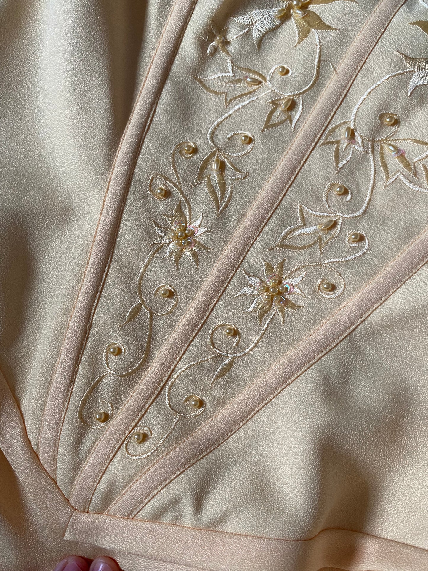 Hilary Morgan vintage yellow evening dress UK 14-16