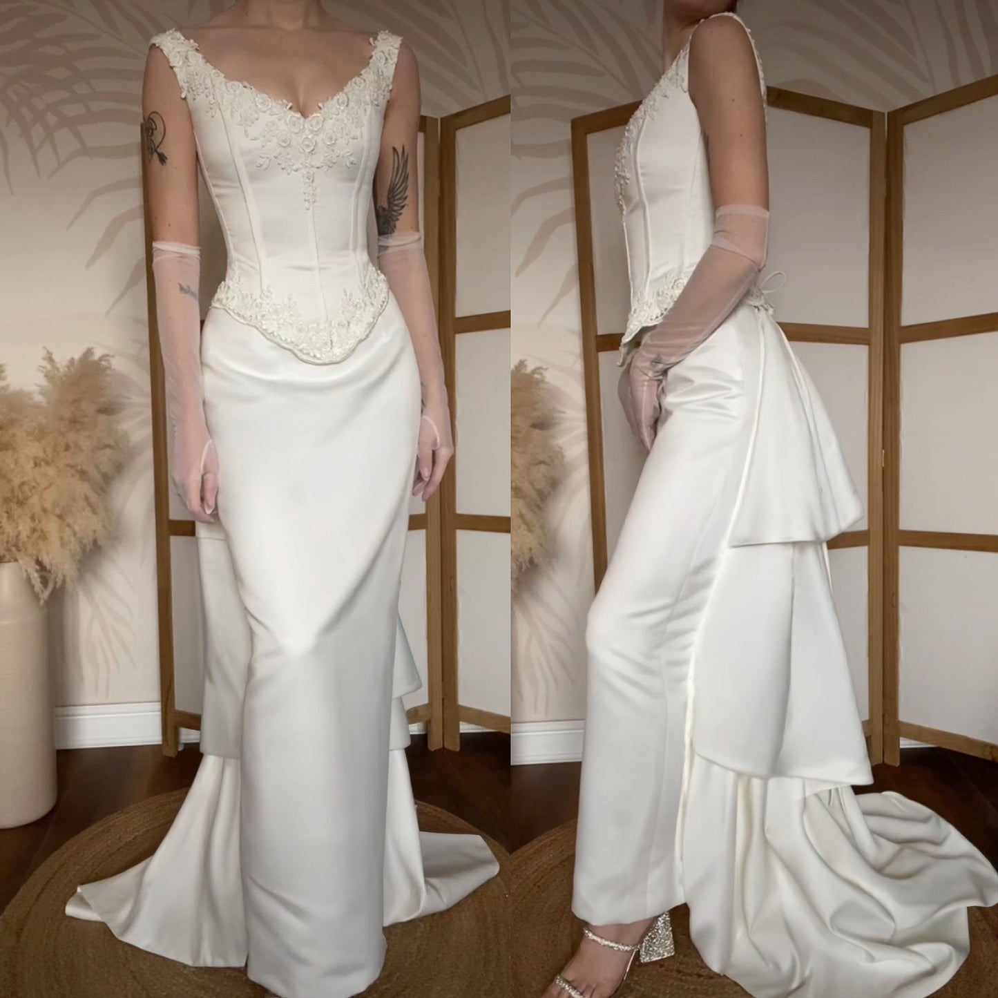 White Sincerity 2-piece corset & skirt wedding set uk 8-10